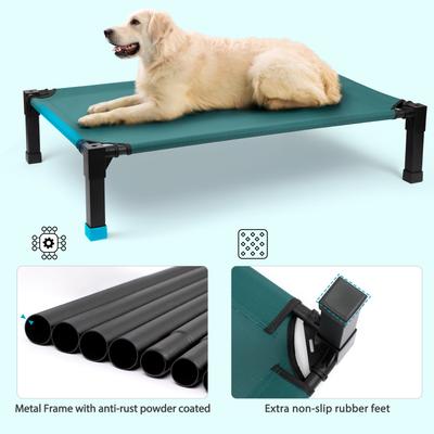 Show full view: Heeyoo Elevated Cooling Dog Bed, Green, Medium slide 5 of 10
