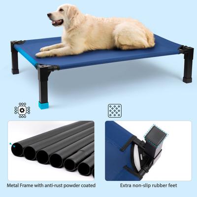 Show full view: Heeyoo Elevated Cooling Dog Bed, Navy, Medium slide 6 of 10