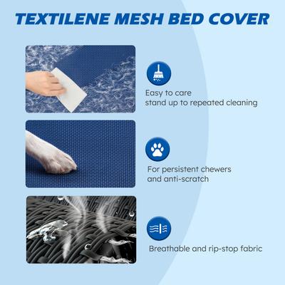 Show full view: Heeyoo Elevated Cooling Dog Bed, Navy, Medium slide 4 of 10