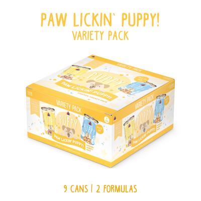 Show full view: Weruva Paw Lickin' Puppy Variety Pack Gluten-Free Chicken Chunks in Gravy Canned Wet Dog Food, 14-oz can, case of 9 slide 3 of 10