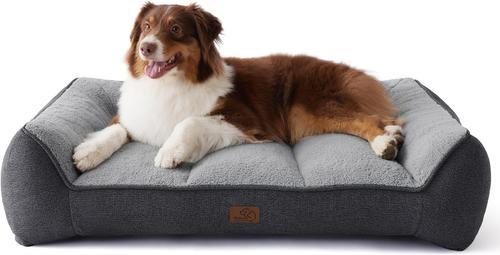 Bedsure Sherpa Sofa Dog Bed with Washable Removable Cover