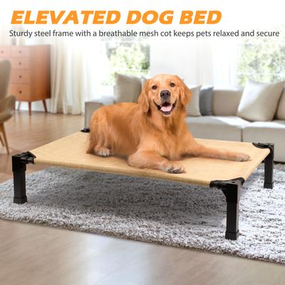Show full view: Heeyoo Elevated Cooling Dog Bed, Beige, Large slide 6 of 10