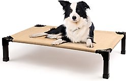 Heeyoo Elevated Cooling Dog Bed, Beige, Large
