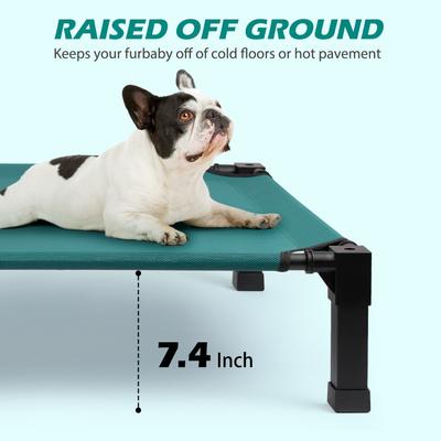 Show full view: Heeyoo Elevated Cooling Dog Bed, Green, Medium slide 3 of 10