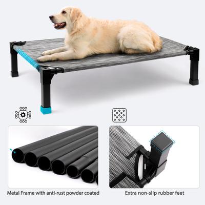 Show full view: Heeyoo Elevated Cooling Dog Bed, Black Silver, Large slide 7 of 11
