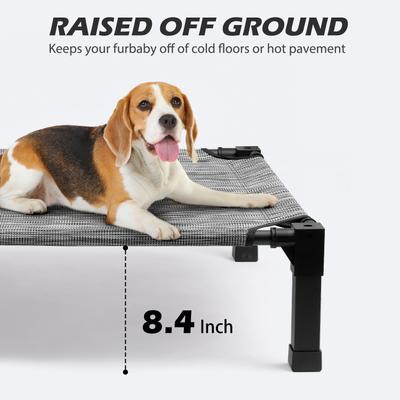 Show full view: Heeyoo Elevated Cooling Dog Bed, Black Silver, Large slide 4 of 11