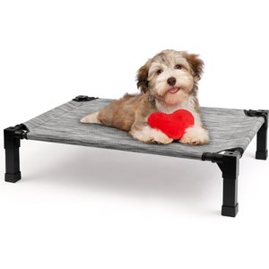 Heeyoo Elevated Cooling Dog Bed, Black Silver, Medium
