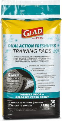 Show full view: Glad for Pets Activated Carbon Dog Training Pads, 23 x 23-in, 30 count slide 2 of 5