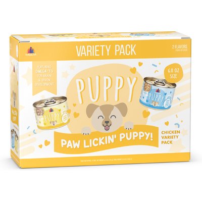 Weruva Weruva Paw Lickin' Puppy Variety Pack Gluten-Free Chicken Chunks in Gravy Canned Wet Dog Food, 6-oz can, case of 9