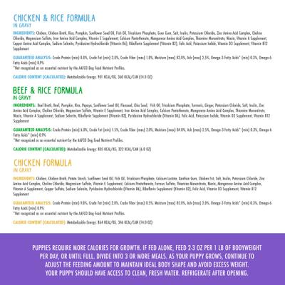 Show full view: Weruva Puppy Can Jam Variety Pack Gluten-Free Chicken Chunks in Gravy Canned Wet Dog Food, 14-oz can, case of 9 slide 5 of 10