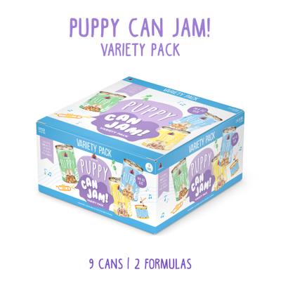 Show full view: Weruva Puppy Can Jam Variety Pack Gluten-Free Chicken Chunks in Gravy Canned Wet Dog Food, 14-oz can, case of 9 slide 3 of 10