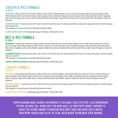 Show full view: Weruva Puppy Can Jam Variety Pack Gluten-Free Chicken Chunks in Gravy Canned Wet Dog Food, 6-oz can, case of 9 slide 5 of 10