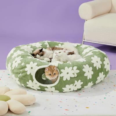 Show full view: Lesure 2-in-1 Cat Tunnel Bed, Green, Large slide 6 of 8