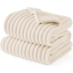 Bedsure Waterproof Dog & Cat Blanket, Cream, Large