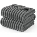 Bedsure ComfyFleece Waterproof Dog & Cat Blanket, Warm Grey, X-Large