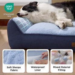 Bedsure Sherpa Sofa Dog Bed with Washable Removable Cover, Navy, X-Large slide 2 of 9
