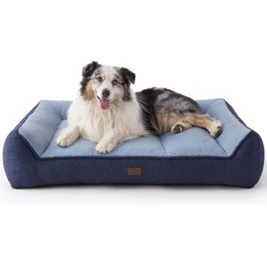 Bedsure Sherpa Sofa Dog Bed with Washable Removable Cover, Navy, X-Large