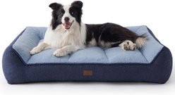 Bedsure Sherpa Sofa Dog Bed with Washable Removable Cover, Navy, Large Plus