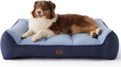 Bedsure Sherpa Sofa Dog Bed with Washable Removable Cover, Navy, Large