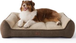 Bedsure SupportMax Orthopedic Waterproof Removable Cover Dog Bed, Brown, Medium