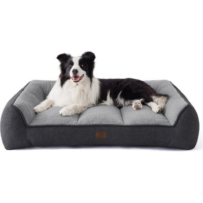 Bedsure Bedsure SupportMax Orthopedic Waterproof Removable Cover Dog Sofa Bed, Grey, Large Plus