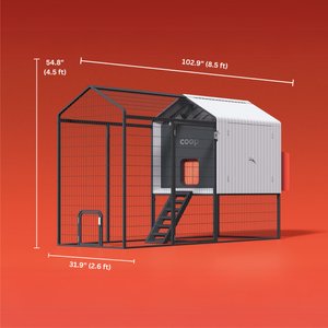 The Smart Coop Steel Run Chicken Coop, 4 to 6 Chicken Capacity