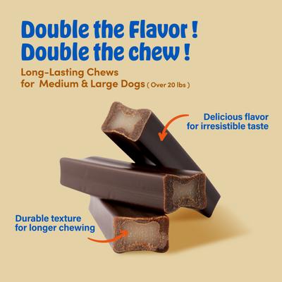 Show full view: N-Bone Mega-Bone Long-Lasting Chicken Free Peanut Butter & Jelly Flavor Adult Dental Dog Chew, 16.8-oz bag, 6 count slide 5 of 11