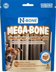 N-Bone Mega-Bone Long-Lasting Chicken Free Peanut Butter & Jelly Flavor Adult Dental Dog Chew, 16.8-oz bag, 6 count