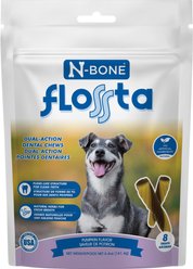 N-Bone FLOSSta Dual Action Pumpkin Flavor Dental Dog Chews, 8 count