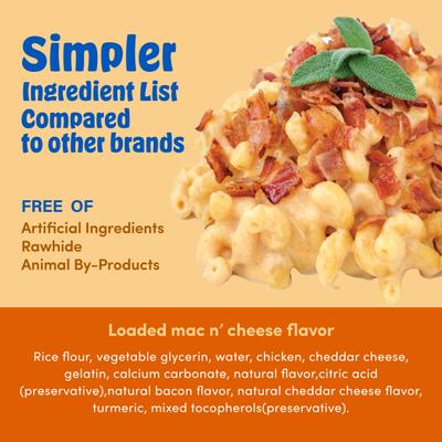 Show full view: N-Bone Mega-Bone Long-Lasting Rawhide-Free Mac n' Cheese Flavor Adult Dental Dog Chew, 16.8-oz bag, 6 count slide 4 of 11