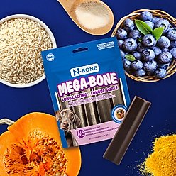 N-Bone Mega-Bone Long-Lasting Chicken Free Blueberry Pumpkin Muffin Flavor Adult Dental Dog Chew, 16.8-oz bag, 6 count slide 2 of 9
