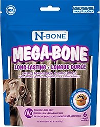 N-Bone Mega-Bone Long-Lasting Chicken Free Blueberry Pumpkin Muffin Flavor Adult Dental Dog Chew, 16.8-oz bag, 6 count