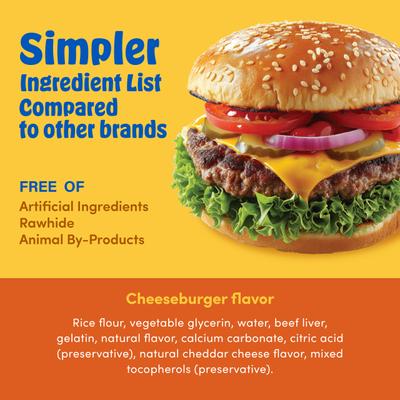 Show full view: N-Bone Mega-Bone Long-Lasting Rawhide-Free Cheese Burger Flavor Adult Dog Chew, 16.8-oz bag, 6 count slide 4 of 11