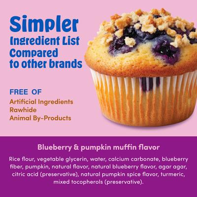 Show full view: N-Bone Mega-Bone Long-Lasting Chicken Free Blueberry Pumpkin Muffin Flavor Adult Dental Dog Chew, 16.8-oz bag, 6 count slide 4 of 11