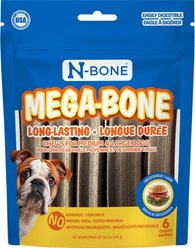 N-Bone Mega-Bone Long-Lasting Rawhide-Free Cheese Burger Flavor Adult Dog Chew, 16.8-oz bag, 6 count