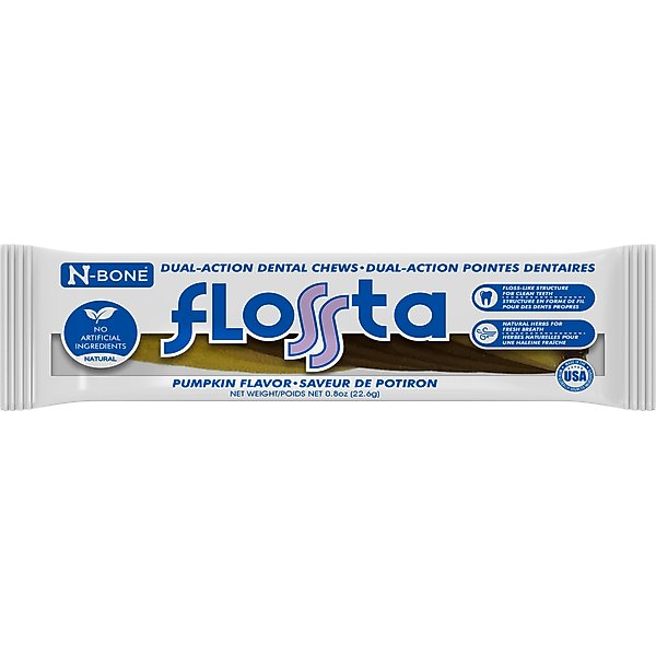 N-Bone FLOSSta Dual Action Pumpkin Flavor Dental Dog Chews