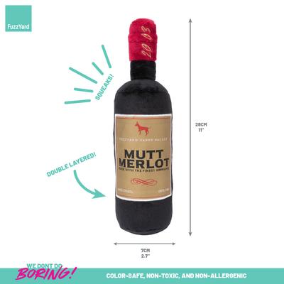 Show full view: FuzzYard Mutt Merlot Squeaky Plush Dog Toy slide 5 of 6