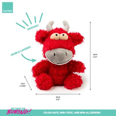 Show full view: FuzzYard Jordan Bull Squeaky Plush Dog Toy, Small slide 5 of 6