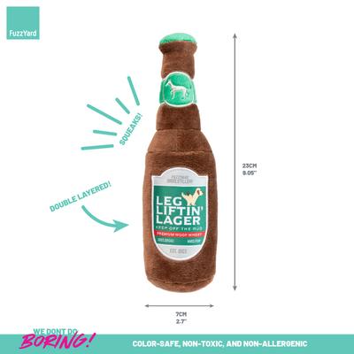 Show full view: FuzzYard Leg Liftin' Lager Squeaky Plush Dog Toy slide 4 of 5