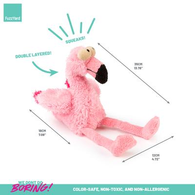 Show full view: FuzzYard Flo Flamingo Squeaky Plush Dog Toy, Large slide 5 of 7