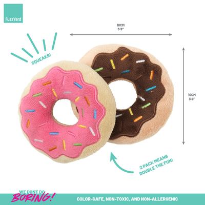 Show full view: FuzzYard Donuts Squeaky Plush Dog Toy, 2 count slide 6 of 7