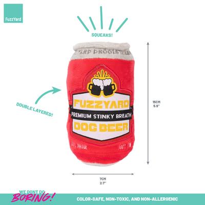 Show full view: FuzzYard Dog Beer Squeaky Plush Dog Toy slide 4 of 5