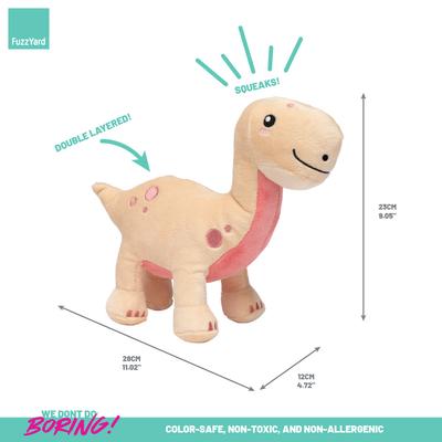 Show full view: FuzzYard Brienne The Brontosaurus Squeaky Plush Dog Toy slide 4 of 5