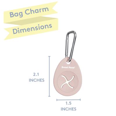 Show full view: Sweet Paws Bag Charm Hands-Free Used Dog Poop Bag Carrier, Azure & Sea Glass, 2 count slide 7 of 11