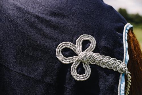 Show full view: Centaur Wool Dress Horse Cooler, Navy/Lt Blue/Silver, X-Large Horse slide 3 of 5