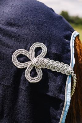 Show full view: Centaur Wool Dress Horse Cooler, Navy/Lt Blue/Silver, Cob slide 4 of 5