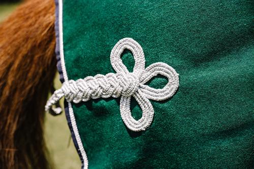 Show full view: Centaur Wool Dress Horse Cooler, Hunter/Navy/Silver, X-Large Horse slide 5 of 5