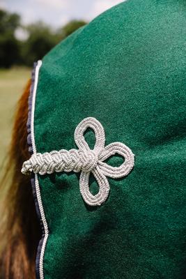 Show full view: Centaur Wool Dress Horse Cooler, Hunter/Navy/Silver, X-Large Horse slide 4 of 5