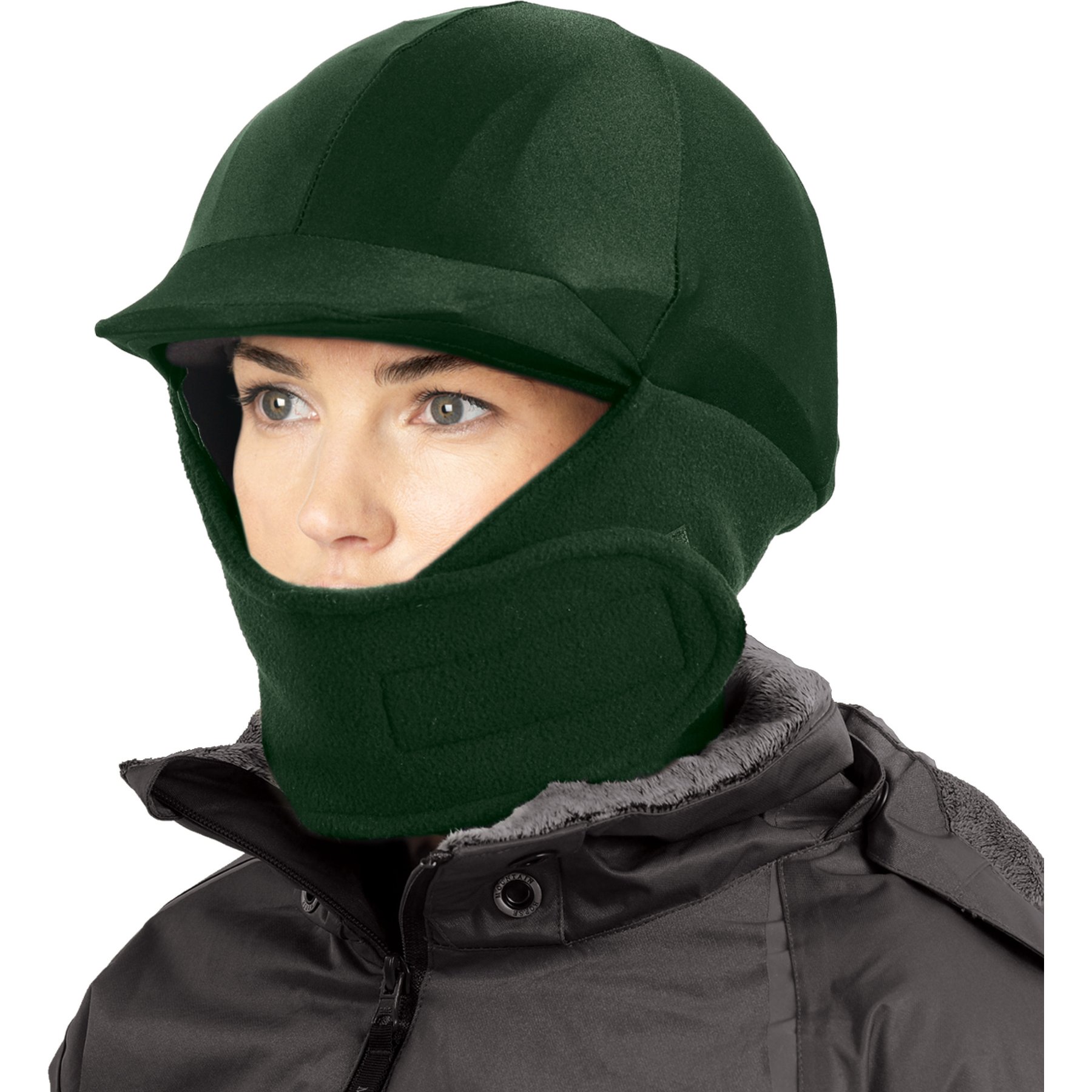 Ovation Winter Horse Riding Helmet Cover, Dk Green