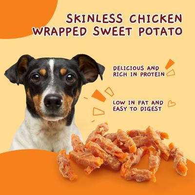 Show full view: Jungle Calling Skinless Chicken Gluten-Free & Grain-Free Wrapped Sweet Potato Chewy Dog Treats, 10.6-oz slide 6 of 11